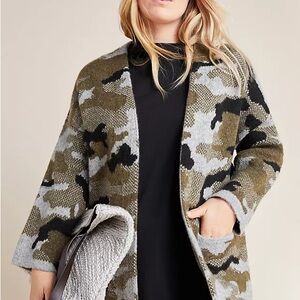 Anthropologie Camouflage Cardigan